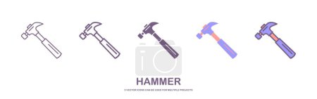 Photo for Hammer Icon in trendy flat style, isolated on white background, for your web site design, app, logo, UI. Vector illustration - Royalty Free Image