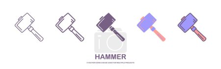Photo for Hammer icon illustration isolated vector sign symbol. vector illustration - Royalty Free Image