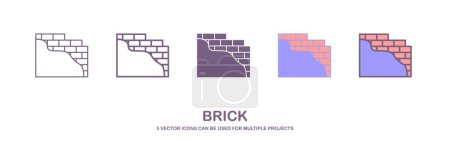 brick for building line icon vector. brick for building sign. isolated contour symbol icon illustration. isolated on white background