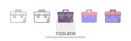 Photo for Tools Box line icon. concept web buttons. vector illustration. set of a toolbox icon vector illustration on white background. - Royalty Free Image