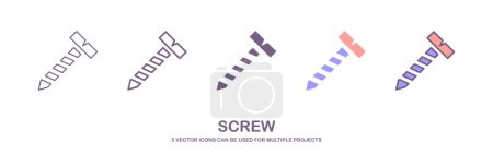 Photo for Single line icon of self-tapping screw icon on isolated white background. nail, bolt, screw icon vector illustration on white background. - Royalty Free Image