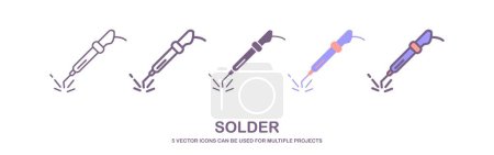Photo for Soldering icon vector line style. tool icon outline. isolated on white background. solder icon illustration vector isolated on white background. - Royalty Free Image