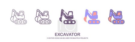 Illustration for Illustration of excavator icon on white background. Excavator vector icon in modern design style. Excavator icon. Trendy flat vector Excavator icon on white background from Construction collection. - Royalty Free Image