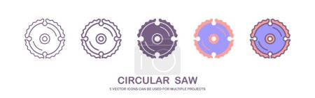Illustration for Saw icon vector icon. circular saw icon. Editable stroke. linear style sign for use web design and mobile apps, logo. Symbol illustration. Pixel vector graphics - Vector illustration - Royalty Free Image