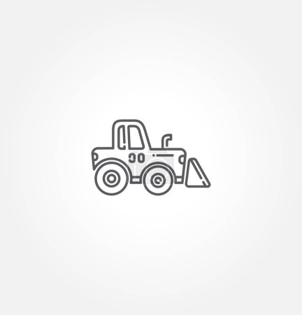 Photo for Bulldozer icon. Heavy tracked tractor with blade. Vector simple flat graphic illustration. The isolated object on a white background. Isolated on white background. - Royalty Free Image