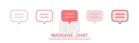 Photo for Minimal Set of Chat Bubble Line Icons. message icon. Editable Stroke. Pixel Perfect. - Royalty Free Image