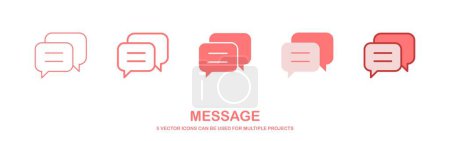 Téléchargez les photos : Icônes Chat et bulle vocale sur fond blanc. icône de message. Illustration vectorielle - en image libre de droit