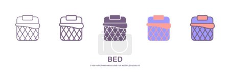 Photo for Set of bed icons. sign design illustration. isolated on white background. - Royalty Free Image