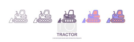 Photo for Bulldozer icon. Heavy tracked tractor with blade. Vector simple flat graphic illustration. The isolated object on a white background. Isolated on white background. - Royalty Free Image