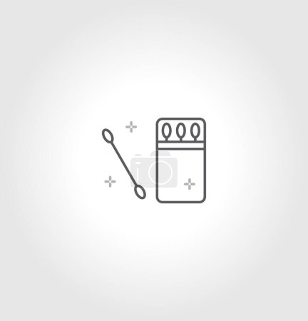 Photo for Cotton swabs icon. cotton buds Vector illustration isolated on grey background. - Royalty Free Image