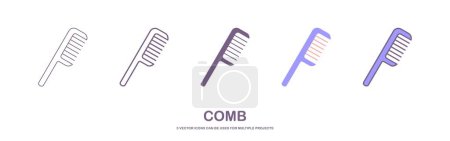 Téléchargez les photos : Modèle de symbole d'icône peigne pour illustration vectorielle de logo de collection graphique et web design - en image libre de droit