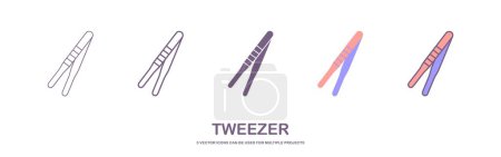 Illustration for Tweezers icon element of make up icon for mobile concept and web apps. Thin line tweezers icon can be used for web and mobile. Premium icon on white background - Royalty Free Image