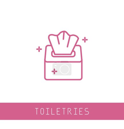 Photo for Tissue Icon Logo Vector Symbol. Kleenex Icon. tissue box icon, vector illustration. wet wipes icon. outline pink color. isolated on white background - Royalty Free Image