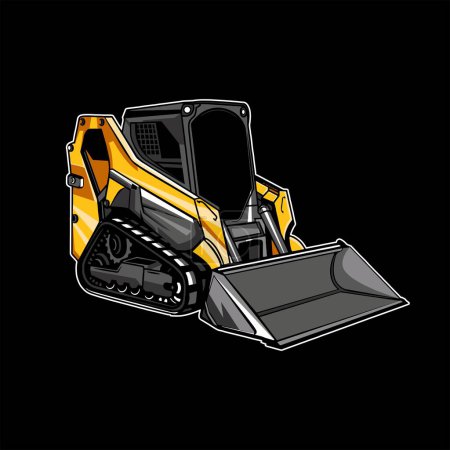 Illustration for Illustration of Track Loader Construction Equipment Gear Vector - Royalty Free Image