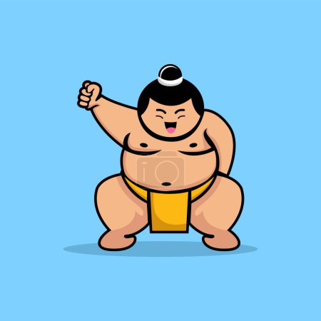 Ilustración de Imagen de una divertida ilustración de sumo - Imagen libre de derechos