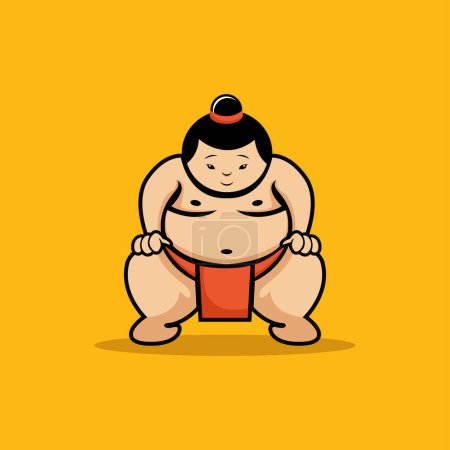 Illustration for Image of a funny sumo illustration - Royalty Free Image
