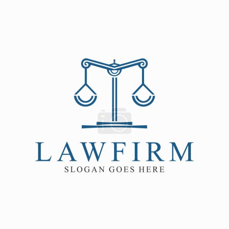Ilustración de Logotipo de la firma de abogados, abogado en el logotipo de la ley, logotipo simple, logotipo para los negocios, icono y vector - Imagen libre de derechos