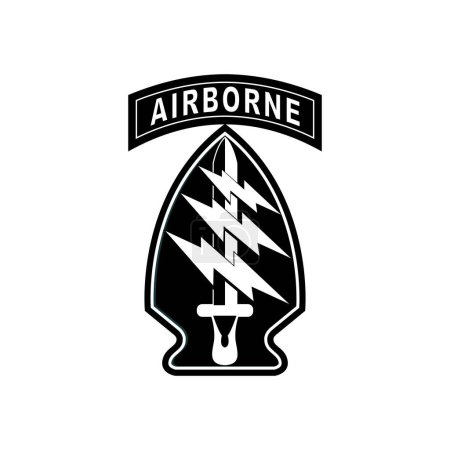 Ilustración de Emblema de las Fuerzas Especiales del Ejército de los Estados Unidos grupos Boinas Verdes. De Oppresso Liber - Imagen libre de derechos
