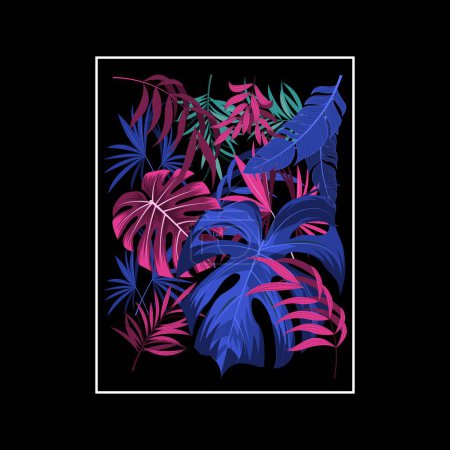 Illustration for Abstract floral posters template. Modern trendy Matisse minimal style. Pink and blue colors. - Royalty Free Image