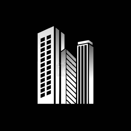 Téléchargez les illustrations : Icône des bâtiments de la ville, style simple - en licence libre de droit