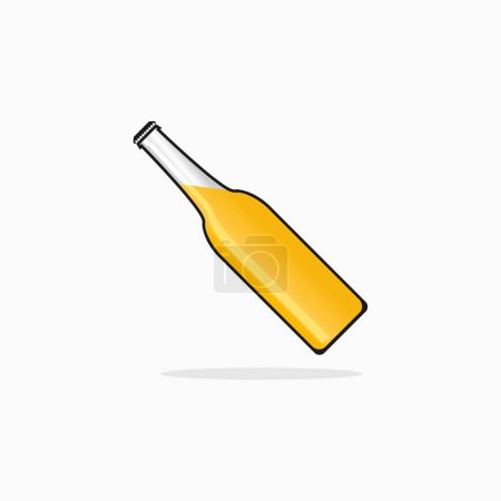 Illustration for Beer bottle icon. flat color vector illustration - Royalty Free Image