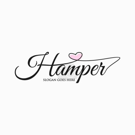 Illustration for Hamper Font Script logo concept - Royalty Free Image