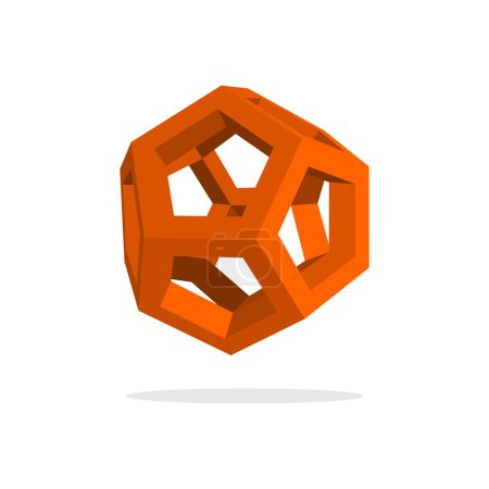 Ilustración de Imágenes vectoriales de poliedros. El dodecaedro y el Icosaedro sobre un fondo marrón. Rejilla de cristal - Imagen libre de derechos