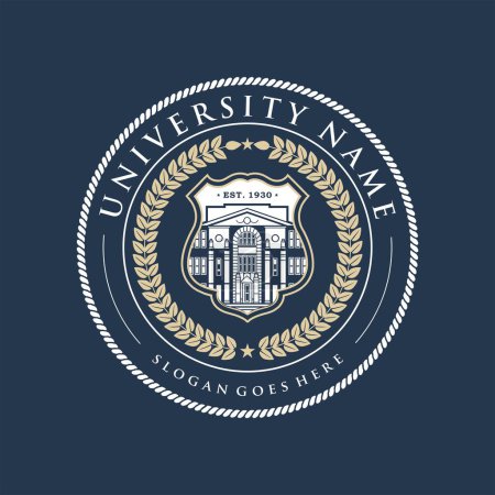 Ilustración de Crestas de la universidad y la universidad y emblemas de logotipo - Imagen libre de derechos