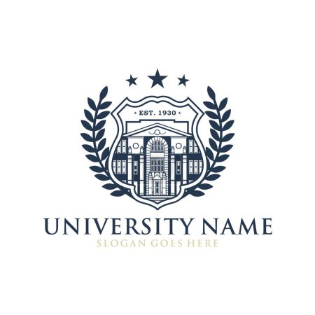 Ilustración de Crestas de la universidad y la universidad y emblemas de logotipo - Imagen libre de derechos