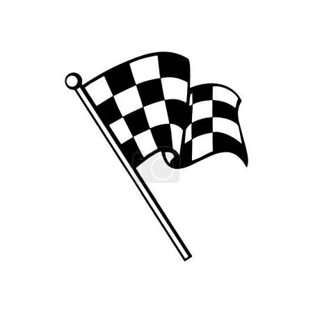 Start-Symbol. Rennflaggen-Ikone. Wettkampfsport Flaggenlinie Vektor-Symbol. Rennflagge. Start-Ziel. Vektorillustration