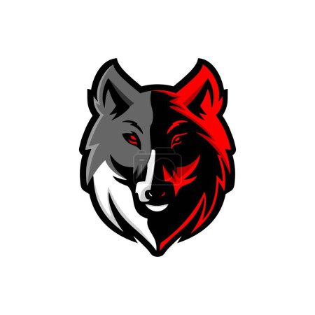 Illustration for Logo mascot esports gaming animal wolf head - Royalty Free Image