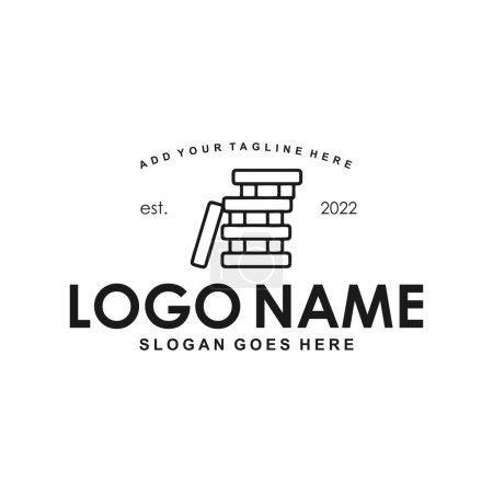 Téléchargez les illustrations : Logo de jeu de brique créatif simple - en licence libre de droit