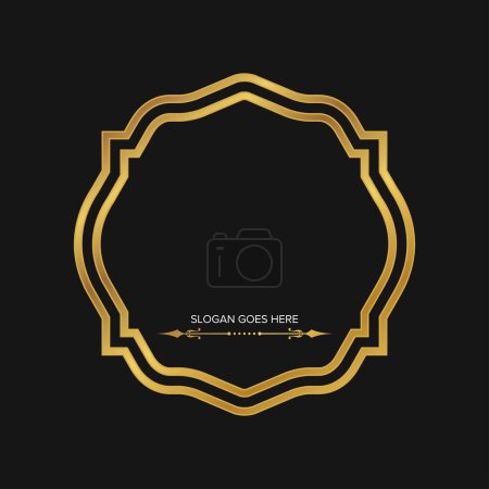 Illustration for Golden Islamic frames. Luxury gold islamic label - Royalty Free Image