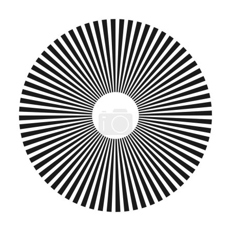 Ilustración de Patrón Sunburst blanco y negro. Ilustración vectorial, vector sunburst, sunburst retro, sunburst vintage - Imagen libre de derechos