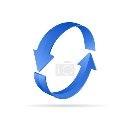 Illustration for 3D realistic blue circle arrow vector - Royalty Free Image