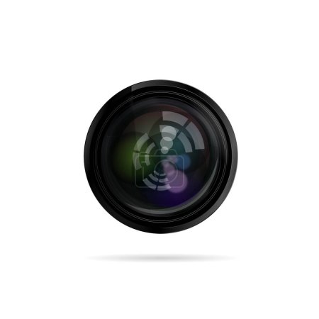 Illustration for Camera photo lens with shutter - Royalty Free Image