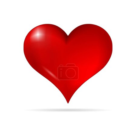 Téléchargez les illustrations : Red heart. Realistic 3d design icon heart symbol love. Vector illustration - en licence libre de droit