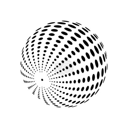 Illustration for Checkered globe in black and white. 3D chess sphere. Vector illustration - Royalty Free Image