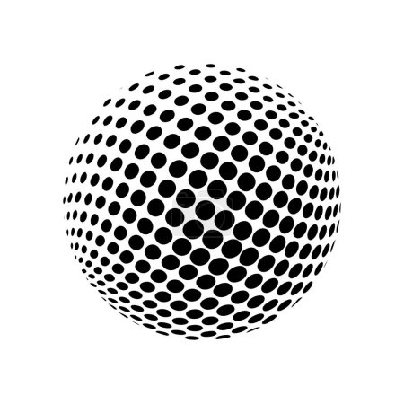 Ilustración de Globo a cuadros en blanco y negro. Esfera de ajedrez 3D. Ilustración vectorial - Imagen libre de derechos