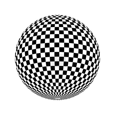 Illustration for Checkered globe in black and white. 3D chess sphere. Vector illustration - Royalty Free Image