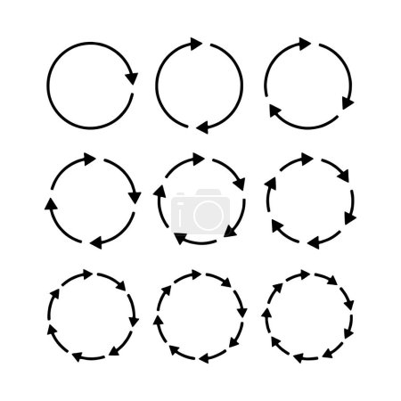 Illustration for Set of black circle vector arrows. Vector Icons - Royalty Free Image