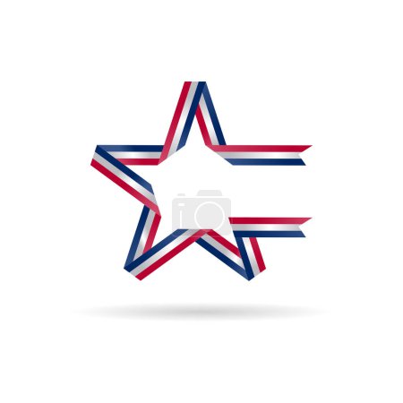 Téléchargez les illustrations : Star américaine comme le drapeau américain. Illustration vectorielle - en licence libre de droit