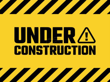 Illustration for Under construction background. under construction sign background with black and yellow stripes - Royalty Free Image