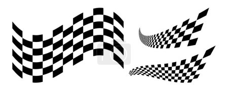 Téléchargez les illustrations : Un drapeau de course. Icône vectorielle drapeau de course. Drapeau de finition. Illustration vectorielle - en licence libre de droit