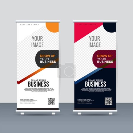 Ilustración de Diseño de plantilla vertical de banner roll up para folleto infografías de folleto de negocios moderno - Imagen libre de derechos