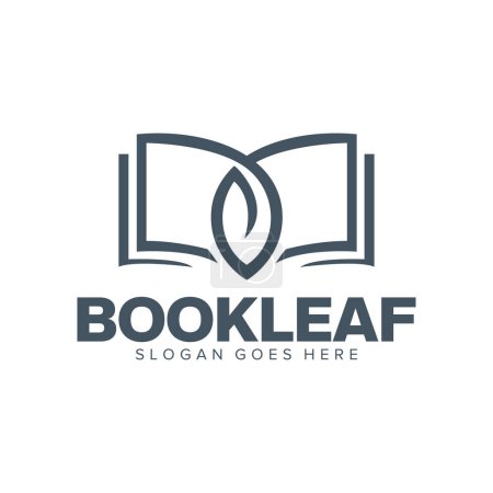 Illustration for Leaf book logo. book logo - Royalty Free Image