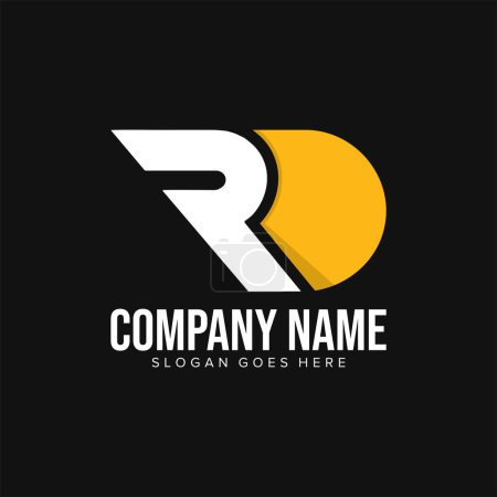 Illustration for RD R D Letter Logo Design in Black Colors. Creative Modern Letters Vector Icon Logo Illustration. - Royalty Free Image