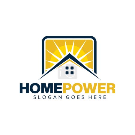 Illustration for Sun solar energy logo design template. solar tech logo designs - Royalty Free Image