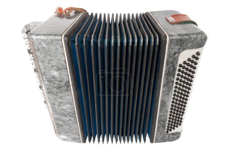 Photo for Vintage musical accordion, on an isolated white background - Royalty Free Image