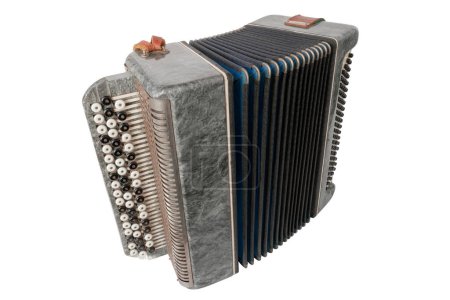 Photo for Vintage musical accordion, on an isolated background - Royalty Free Image